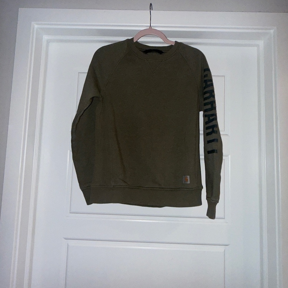 Carhartt womens olive green Crewneck Sweater